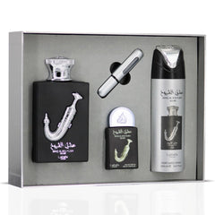 Ishq Al Shuyukh Silver 3-Piece Perfume Gift Set By Lattafa Pride (Gift Set)