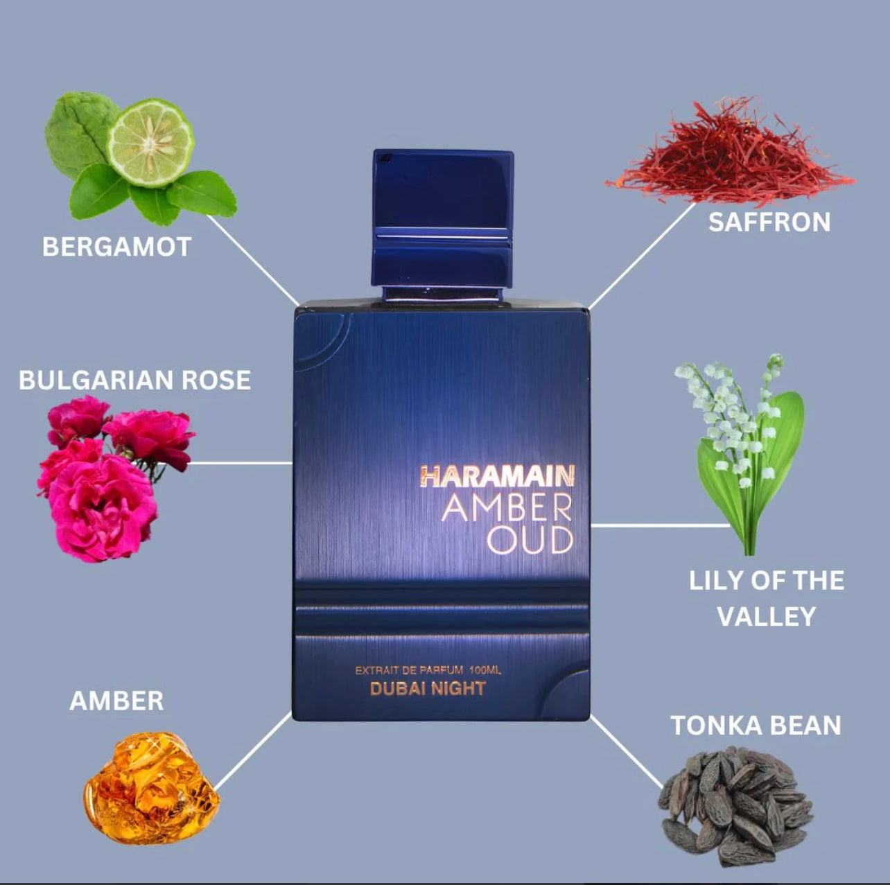 Extracto De Perfume En Aerosol Amber Oud Dubai Night De Al Haramain, 100 Ml (3,4 Oz)