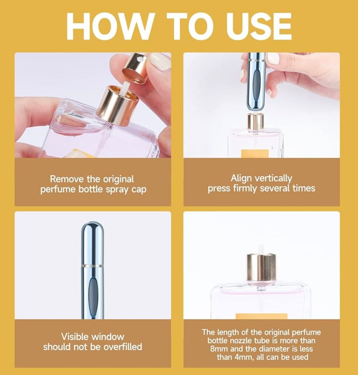 Travel Refillable Mini Spray Bottles - Portable Mini Refillable Perfume Atomizer Bottle Spray, Scent Pump Case for Travel (Variety Pack of 12)