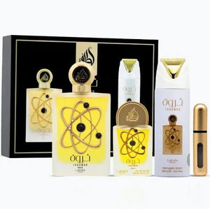 Tharwah Gold 3-Piece Perfume Gift Set by Lattafa Pride (Gift Set)