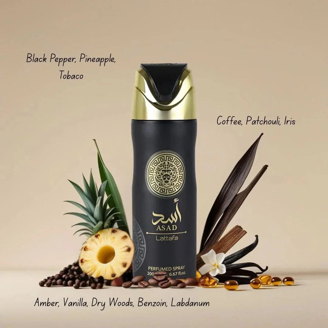 Asad Deodorant Spray 200ml  by Lattafa (PAQ 12 UNITS)