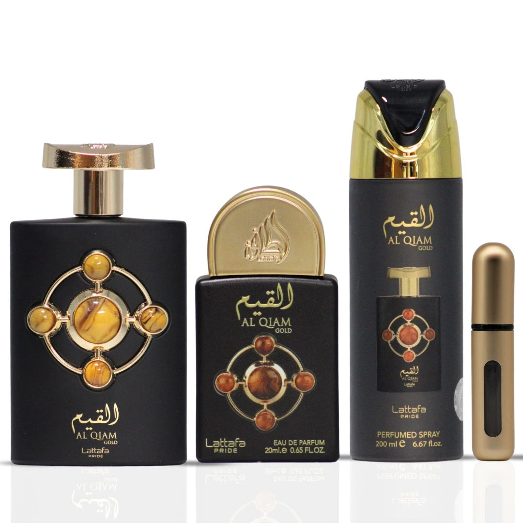 Al Qiaam Gold 3-Piece Perfume Gift Set By Lattafa Pride (Gift Set)