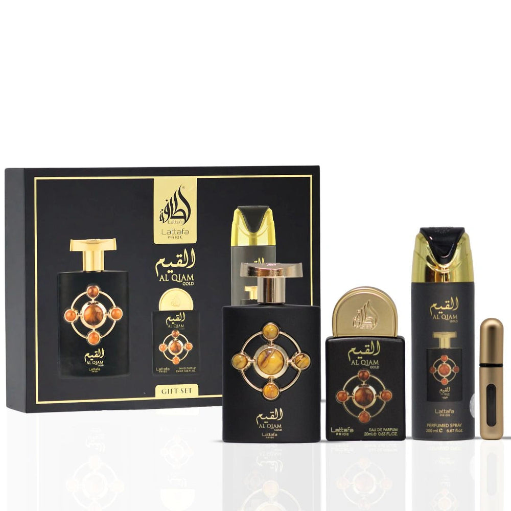 Al Qiaam Gold 3-Piece Perfume Gift Set By Lattafa Pride (Gift Set)