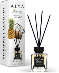 ALYA Nature's Scents Reed Diffuser Pineapple and Coconut Fragrance, 3.3 fl oz