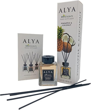 ALYA Nature's Scents Reed Diffuser Pineapple and Coconut Fragrance, 3.3 fl oz