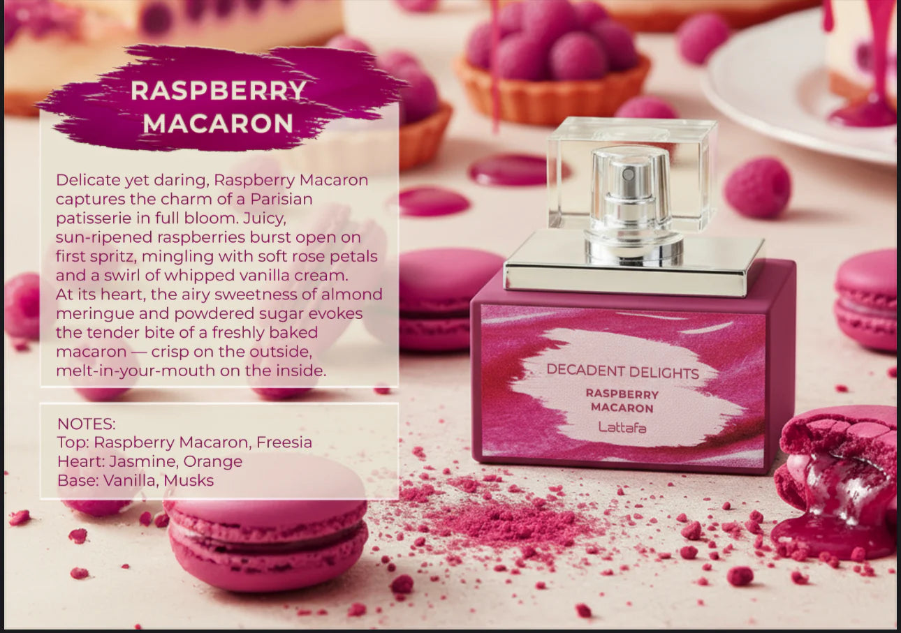 DECADENT DELIGHTS RASPBERRY MACARON WOMEN EDP - 50ML 1.7OZ BY LATTAFA