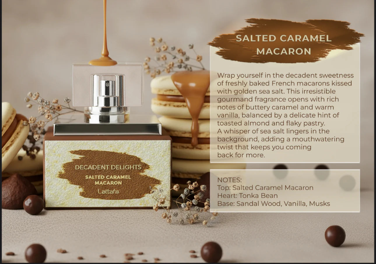 DECADENT DELIGHTS SALTED CARAMEL MACARON WOMEN EDP - 50ML 1.7OZ BY LATTAFA