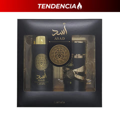 Set Lattafa Hombre Asad Edp 100 Ml + Deo Spray 200 Ml Set 2 Cps