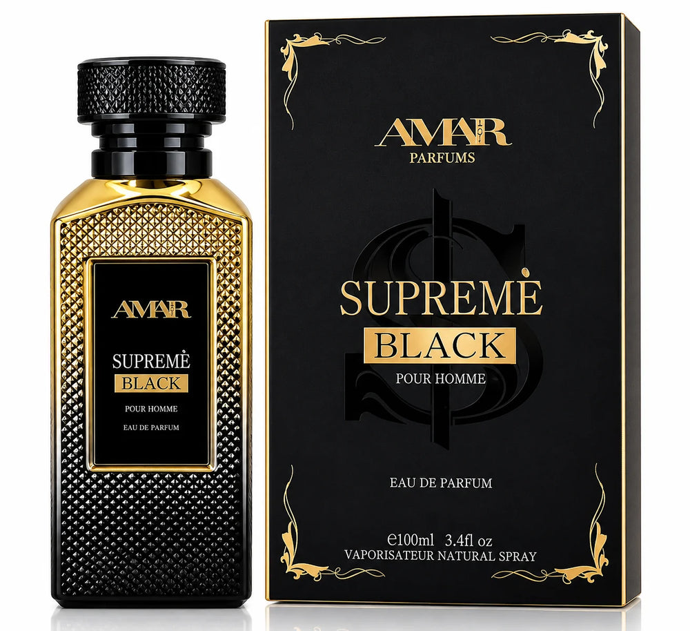 Supreme Black Pour Homme Eau de Parfum 3.4 oz Amar Beauty Parfums