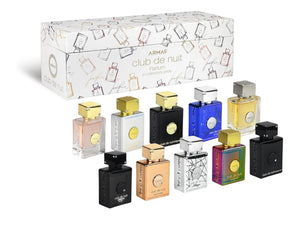 Armaf Club De Nuit Parfum MINI 10 pieces 0.17 oz each - Club De Nuit Intense Man, Sillage, Urban Man Elixir, Iconic, Club De Nuit Women, Milestone, Untold, Imperiale, for men and women