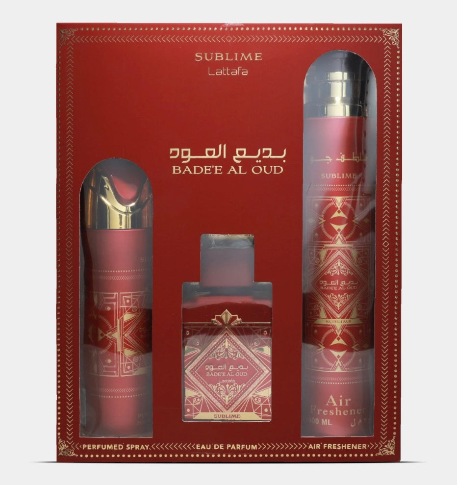 Lattafa Badee Al Oud Sublime 3-Piece Gift Set