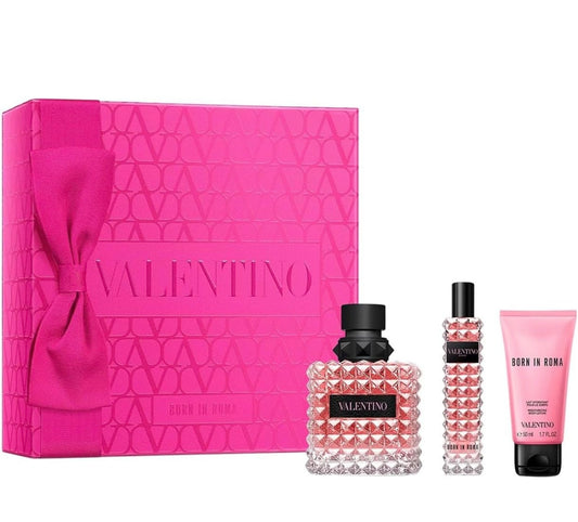 Set de regalo Valentino Born in Roma Donna (EDP 3,4 fl. oz. + EDP de viaje 0.5 fl. oz + loción corporal 1.7 fl. oz)