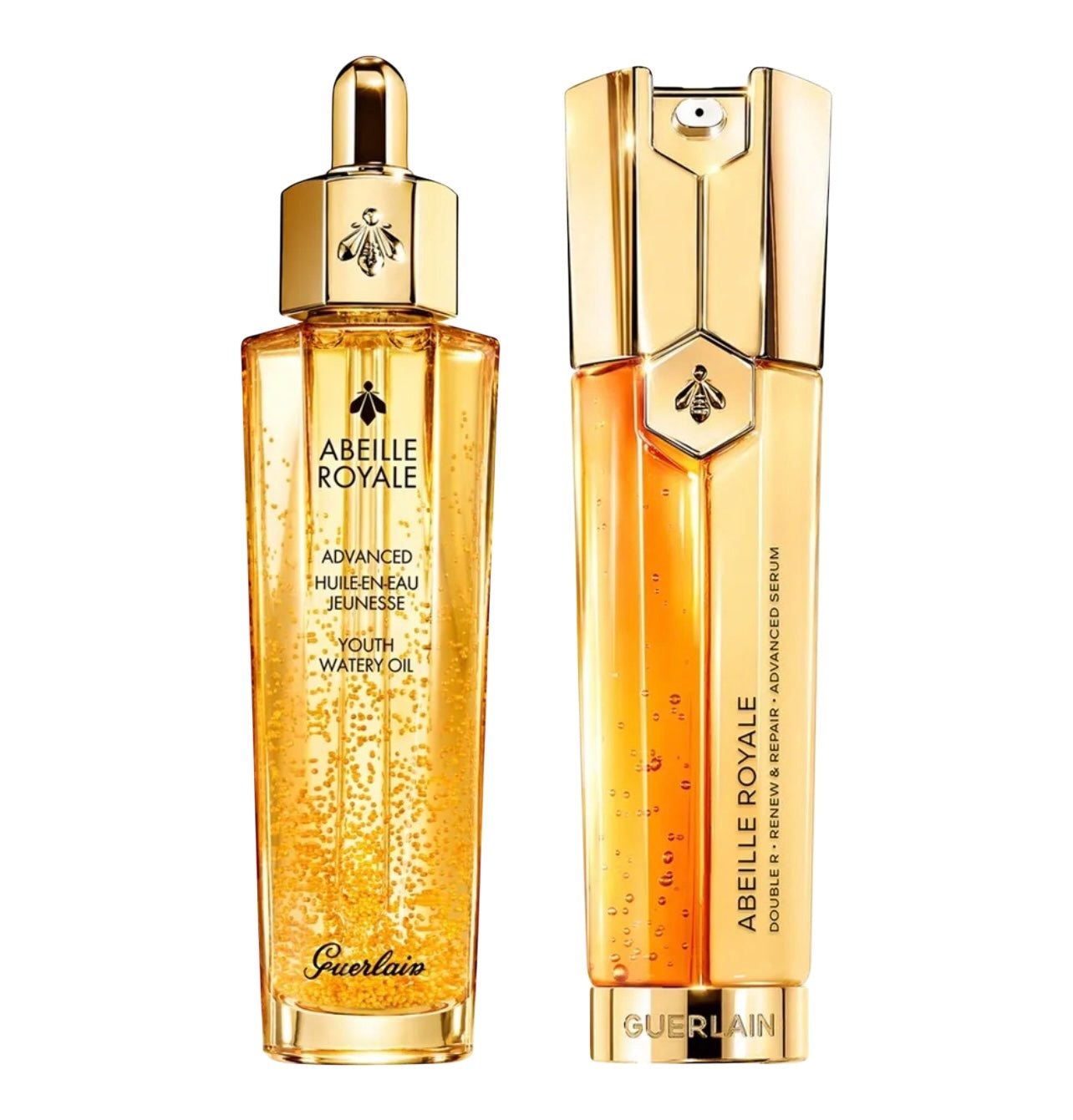 GUERLAIN abeille royale age-defying set: abeille royale double r renew & repair advanced serum 1.6 oz + advanced youth watery oil 1.6 oz --2pcswomen