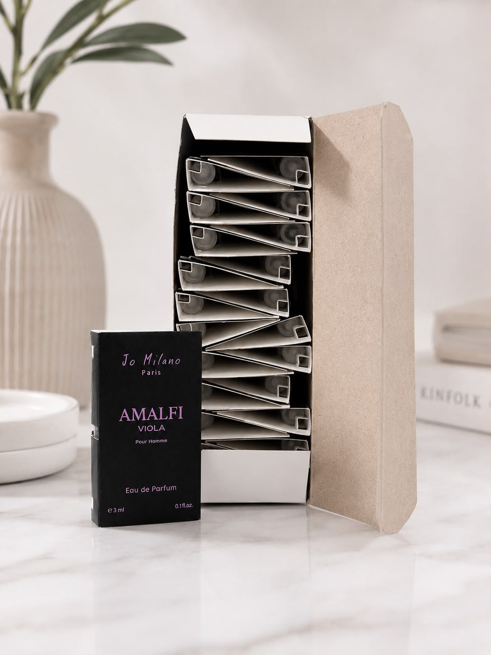 (SAMPLE BOX) 46 PCS AMALFI VIOLA POUR HOMME 0.1 OZ JO MILANO PARIS