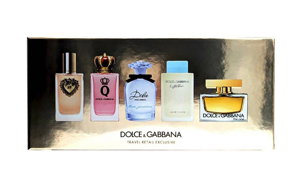 Dolce & Gabbana For Women Eau de Parfum (Devotion + Q + Blue Jasmine + The One) + Eau De Toilette (Azul Claro) 4X5ml