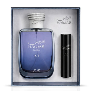 Hawas Ice 2-Piece Perfume Travel Gift Set by Rasasi