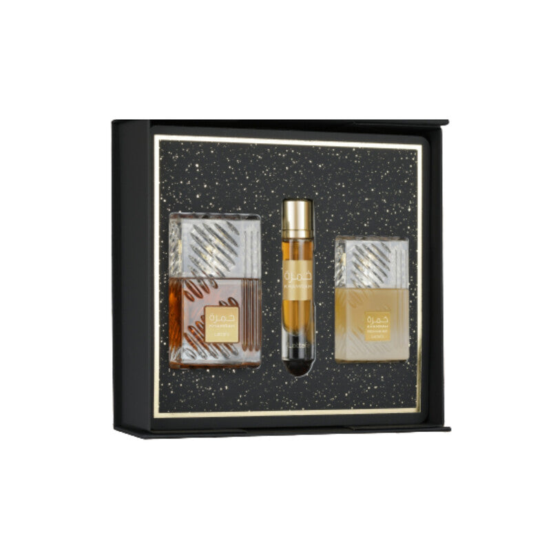 Lattafa Unisex Khamrah 3pcs EDP Gift Set