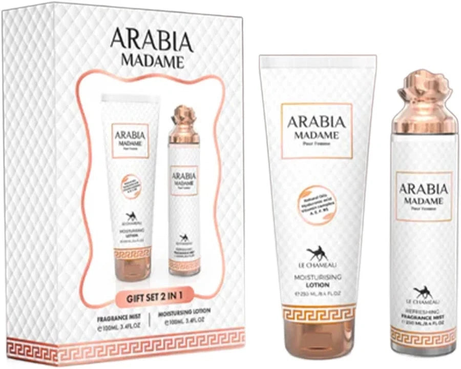 Arabia Madame Gift Set 2 In 1 Moistursing Lotion Frangance Mist 250ml