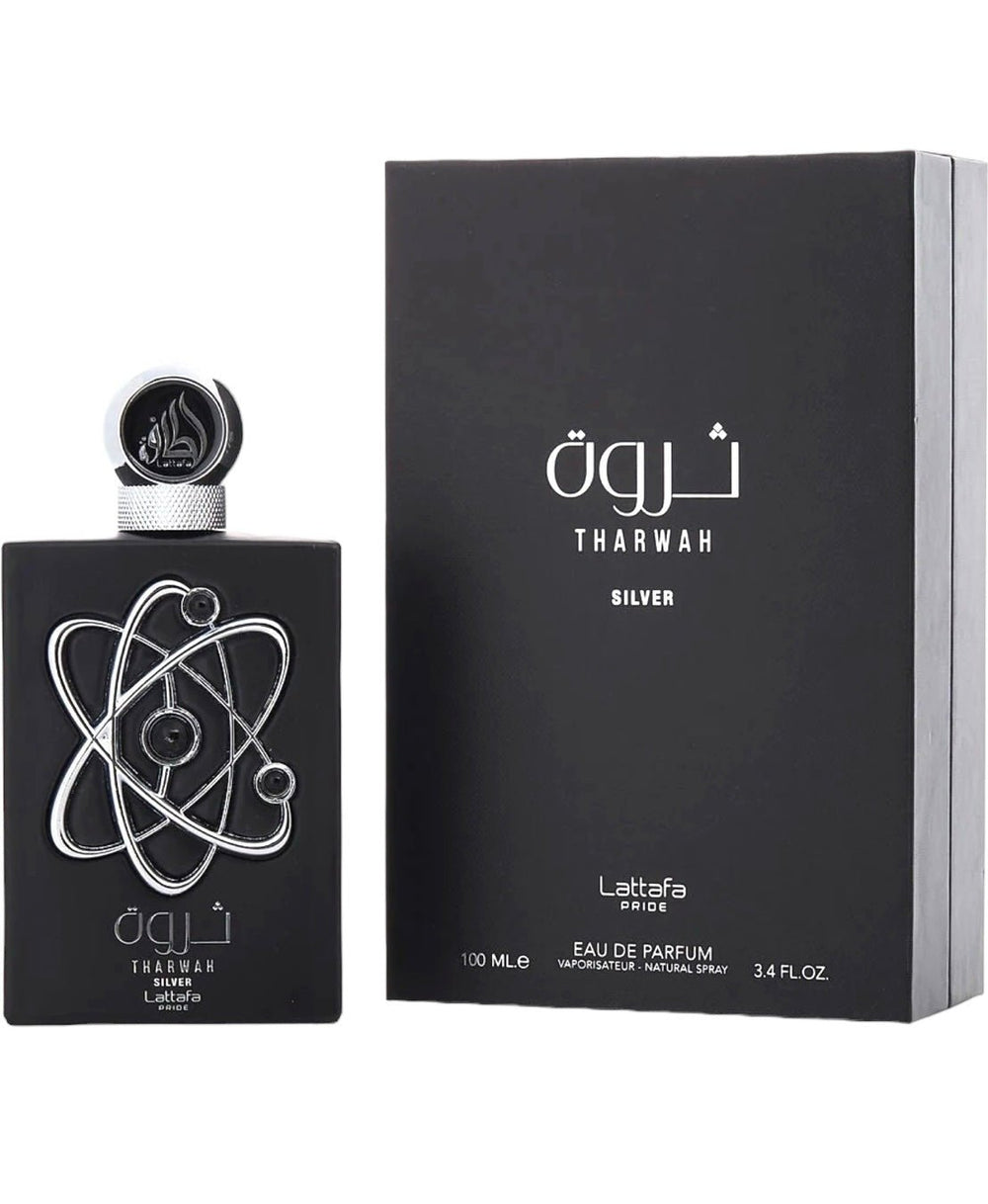 Lattafa Men's Tharwah Silver EDP 3.4 oz